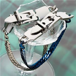 ヘリンボーン美錠ブレスレット ブルー