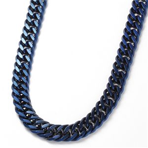 ダブル6面ブルーチタンネックレス 50cm