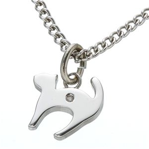 ダイヤ付シルバー犬猫ブレスレット 猫