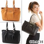 COACH(コーチ) レザー トートバッグ SV/CA・Camel