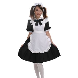 プリーツメイド服　黒　M