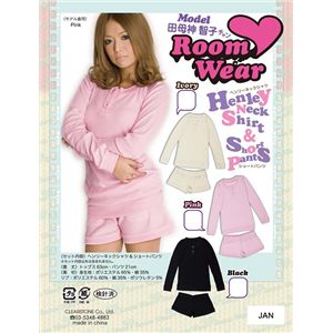 ルームウェア ヘンリーネックシャツ&ショートパンツ 黒 RW-08AW