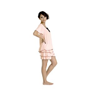 ドットチュニック&フリルSパンツ ピンク