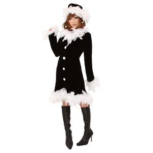 クリスマスコスプレ フェザーブラックドレス Ladies