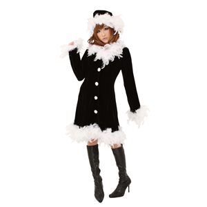 クリスマスコスプレ フェザーブラックドレス Ladies