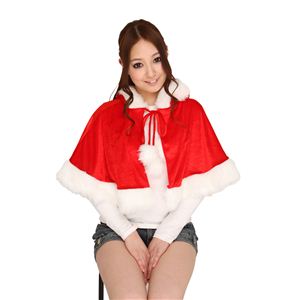 クリスマスコスプレ フード付きケープ 赤 Ladies