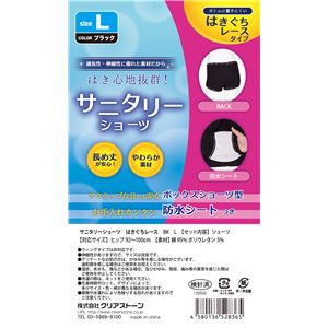 サニタリーショーツ ブラック はきぐちレース L