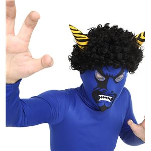 【コスプレ】リアル鬼マスク 青