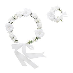 花かんむり&バングルセット ホワイト