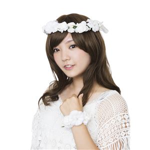 花かんむり&バングルセット ホワイト
