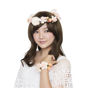花かんむり&バングルセット オレンジ