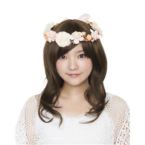 花かんむり&バングルセット オレンジ