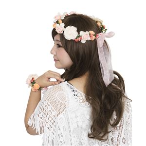 花かんむり&バングルセット オレンジ