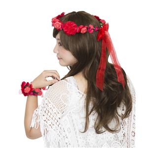 花かんむり&バングルセット レッド