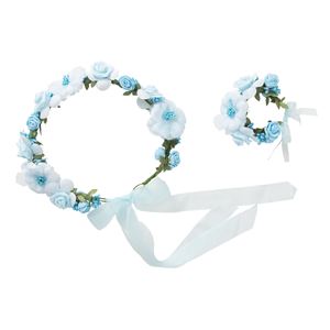 花かんむり&バングルセット ライトブルー