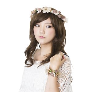 花かんむり&バングルセット ブラウンベージュ