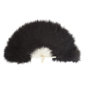 ふわふわ羽扇子 黒
