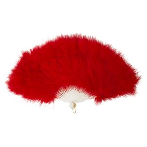 ふわふわ羽扇子 赤