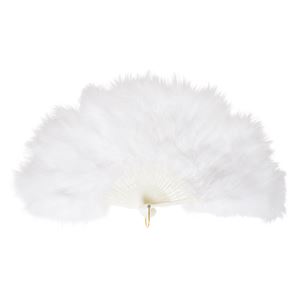 ふわふわ羽扇子 白