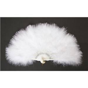 ふわふわ羽扇子 白