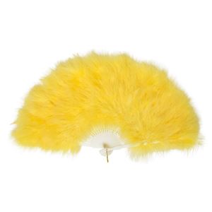ふわふわ羽扇子 黄