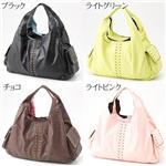 スタッズデザイン コンビカラー 7ポケットバッグ　08024 ブラック