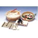 手巻き寿司 パーティーセット(寿司桶、天然竹す・竹すしべら、盛りザル、盛り台、菜箸)