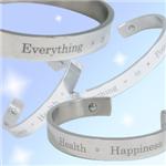 チタンダイヤモンド入りゲルマバングル 小「Love Health Happiness」