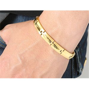 純金IP仕上げチタンゲルマブレス 男性用