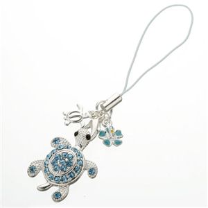 キラキラ海ガメストラップ ブルー