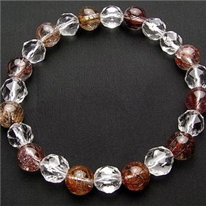 レッドルチル&スターカット水晶ブレス