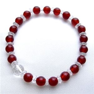 レッドメノウ&ローズクォーツブレス