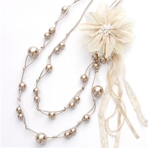 ステーションパールフラワーネックレス k01755/ブロンズゴールド