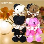 愛嬌たっぷりキラキラビエロベアストラップ ピンク