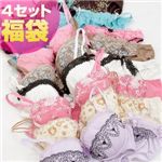 ジュエルブラ&ショーツ2セット+レーシーブラ&ショーツ2セット福袋B75/M