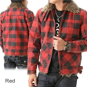 WOOLRICH チェックプリント B-3 ジャケット 2W5-8103 レッド M