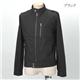WOOLRICH ドビーストライプシングルライダースジャケット　2W5-3332 ブラック/01 M