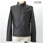 WOOLRICH フェイクレザー ライダースジャケット 3330/ブラック M
