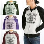 PIPELINE　ラグランＦ/Ｚパーカー　217-9005 グリーン Mサイズ