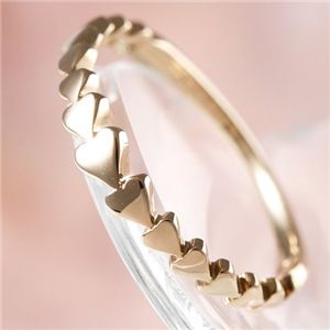 K18PG ハーフハートエタニティリング 9号