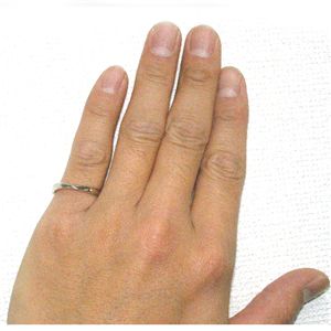 18金/プラチナ900 ハーフウェーブデザインリング メンズ(ダイヤ無し) 18号