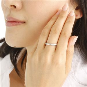 K18WG ダイヤモンド0.02ct ラヴァーズリング キッスィングクロス 23号