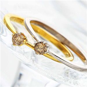 【訳あり・在庫処分】 シャンパンカラーダイヤリング 指輪 0.1ct 2061-SV／ゴールド 5号