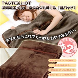 TASTEX HOT ぬくぬく温感加工 毛布&敷きパットセット シングル ベージュ