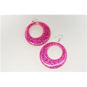 ジャイアントグリッター フープス ラメピアス/HULLABALOO/ピンク/JE22989
