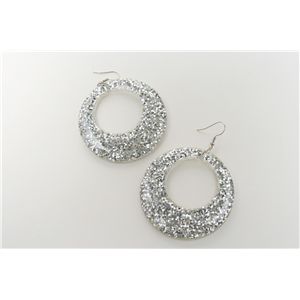 ジャイアントグリッター フープス ラメピアス/HULLABALOO/シルバー/JE22989