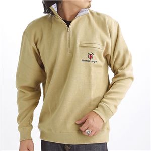 スタンドハーフジップスウェット ベージュ Mサイズ