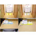 カービングストライプキッチンマット 120cm＋60cm 2枚セット ブルー