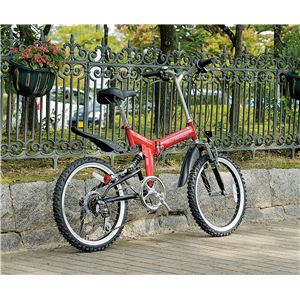 MYPALLAS（マイパラス） 折り畳み自転車 M-207 20インチ 6段変速 Wサス クリムゾン 【マウンテンバイク】