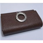 BVLGARI(ブルガリ)  #23284 Keyholder small with clip Grain leather dark brown/P.